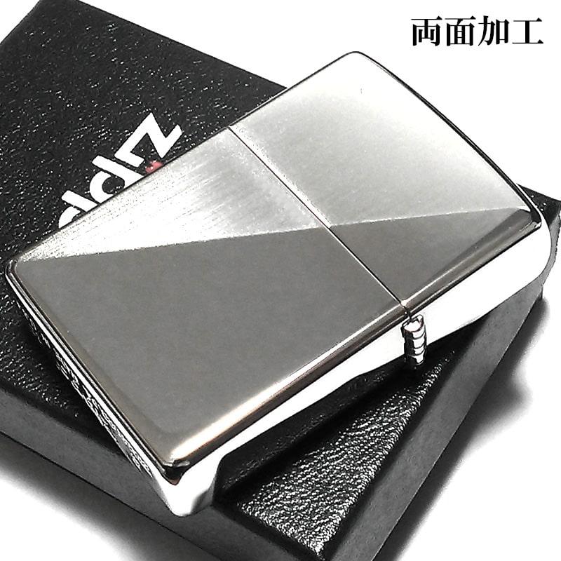 ZIPPO（ジッポー） スタンダードハーフ シルバー サテン 鏡面 ジッポ