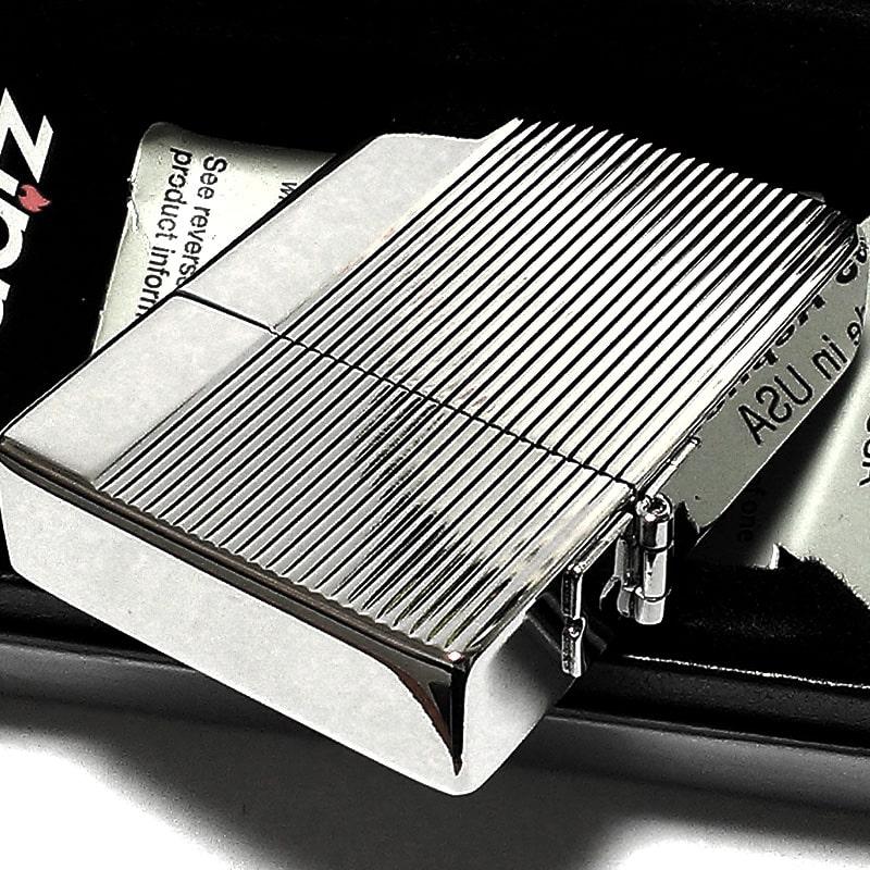 レプリカ ZIPPO 1935 復刻 ダイヤカットライン ストライプ シルバー