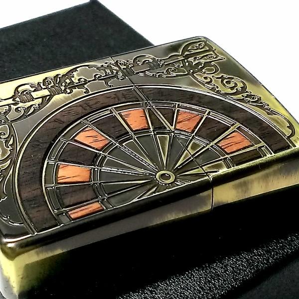zippo☆両面☆アンティーク ダーツ G☆ウッド&アラベスク☆ ZIPPO（ジッポー） ライター おしゃれ ジッポ かっこいい アンティーク
