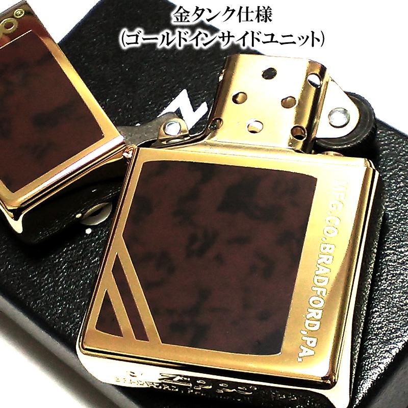 ZIPPO マーブル クラシックデザイン ゴールド＆ブラウン ジッポ