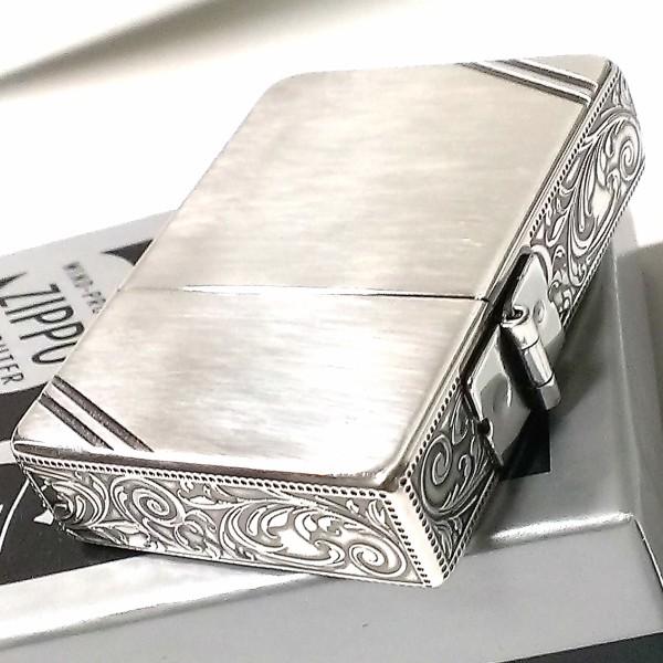 レプリカ ZIPPO ライター ジッポ 1935 復刻レプリカ シルバー 燻し 3面