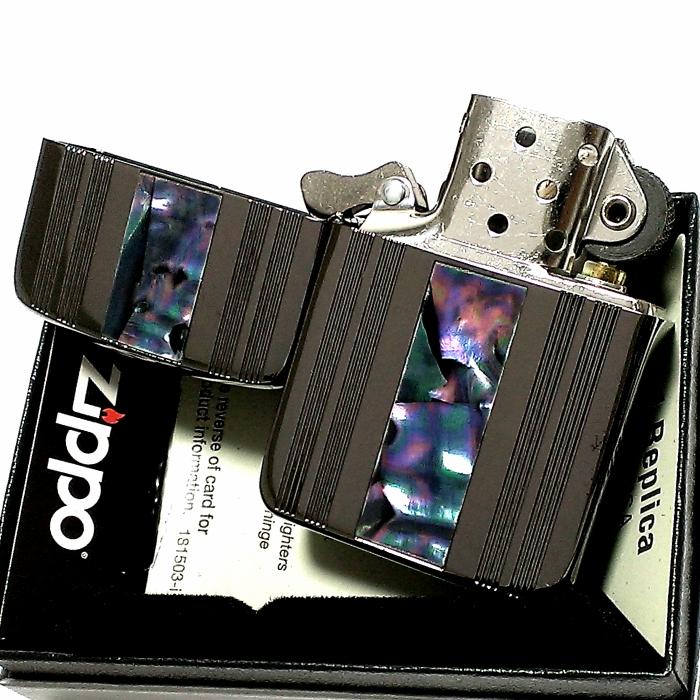 ZIPPO（ジッポー） ライター 1941 復刻レプリカ ラインシェル ブラック 