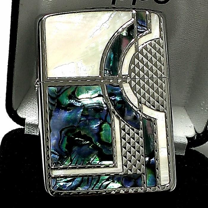 全品送料無料 Off Zippo 限定100個生産 アーマー ジッポ ライター シェルプロメテウス 天然貝象嵌 シルバー ダイヤカット彫刻 シリアルno入り 両面加工 かっこいい 注目の Www Thedailyspud Com