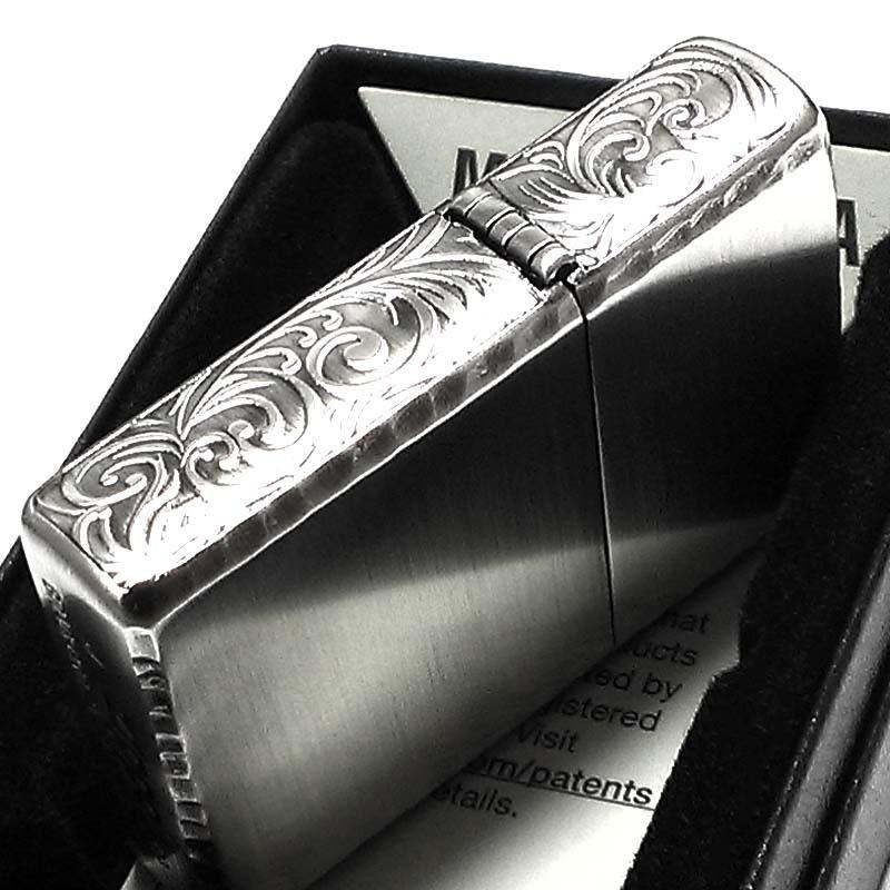 ZIPPO ライター 3面アラベスク アンティークシルバー コーナー