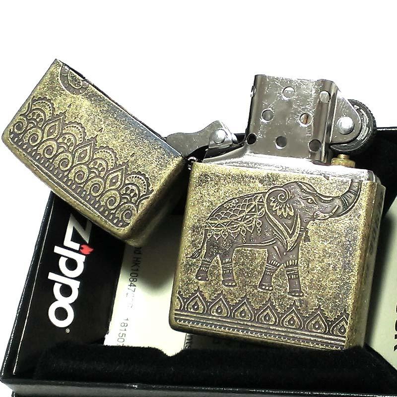 ZIPPO（ジッポー） ライター インディアン エレファント 真鍮燻し