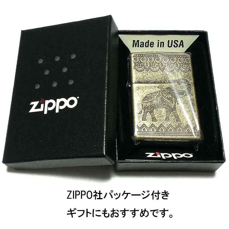 ZIPPO（ジッポー） ライター インディアン エレファント 真鍮燻し