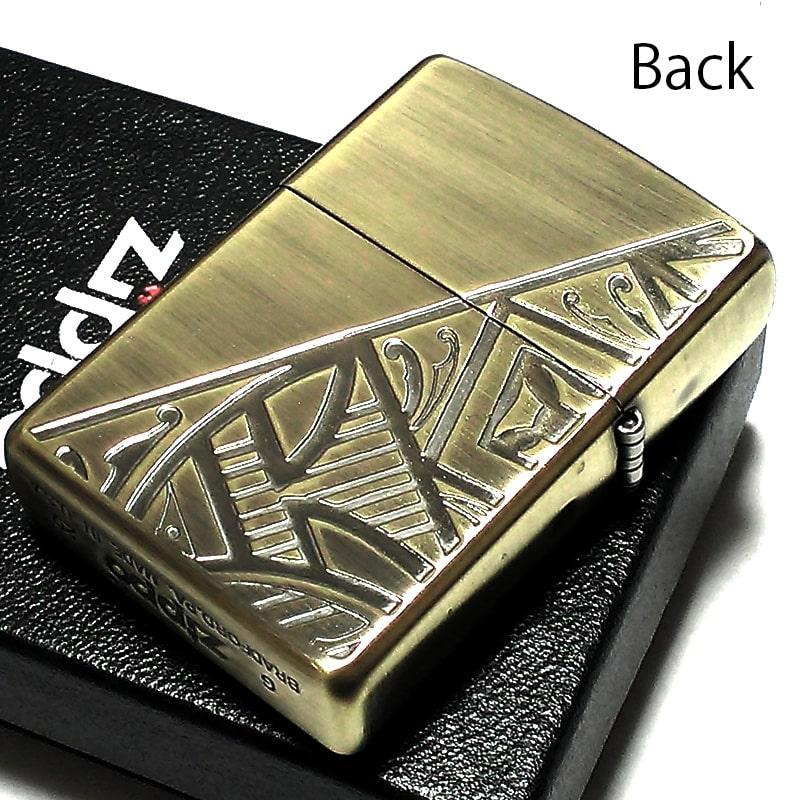 ZIPPO ネイティブアメリカン 彫刻 アンティーク ゴールド ジッポ