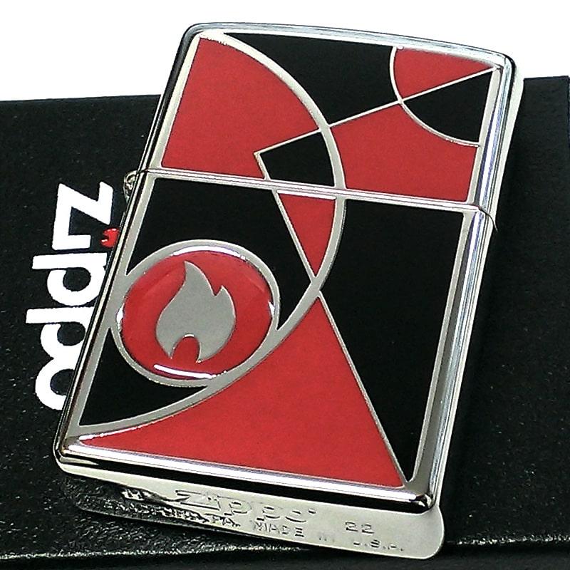 ZIPPO（ジッポー） ライター モザイクアート ジッポ 黒 炎 おしゃれ