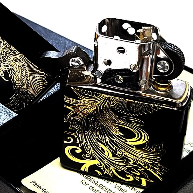 ZIPPO（ジッポー） 和柄 マットブラック 鳳凰 金差し ジッポ ライター