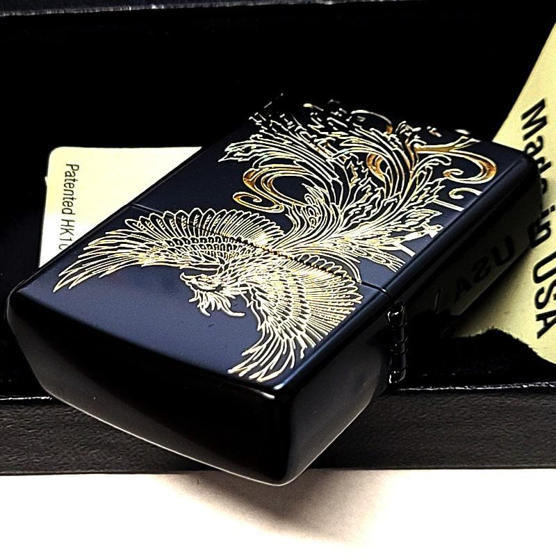 ZIPPO（ジッポー） 和柄 マットブラック 鳳凰 金差し ジッポ ライター