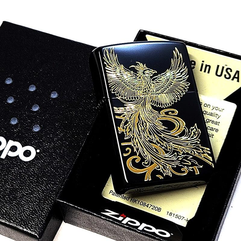 ZIPPO（ジッポー） 和柄 マットブラック 鳳凰 金差し ジッポ ライター