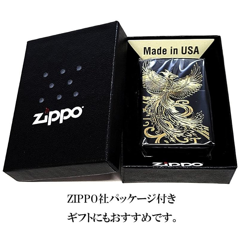 ZIPPO（ジッポー） 和柄 マットブラック 鳳凰 金差し ジッポ ライター
