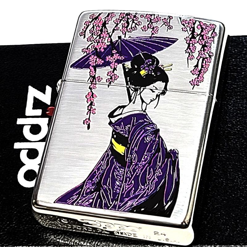 ZIPPO（ジッポー） 和柄 芸者 藤色 ジッポ ライター 枝垂桜 日本