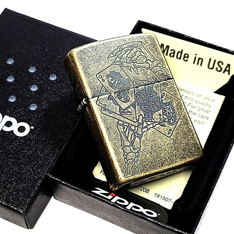 ZIPPO（ジッポー） ライター アンティークポーカー 真鍮古美仕上げ 