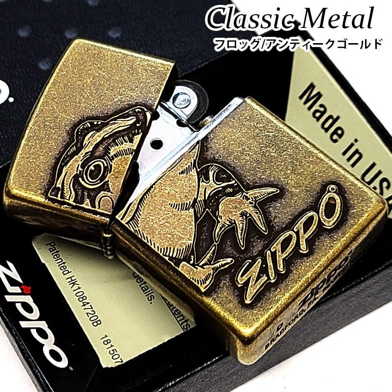ZIPPO カエル フロッグ クラシックメタル クローム ユーズド仕上げ ジッポ ZIPPO（ジッポー） クラシックメタル かっこいい フロッグ ユーズド