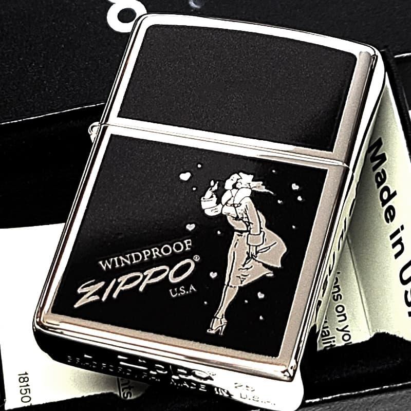 ZIPPO（ジッポー） ウインディハート ブラック×シルバー ジッポ 