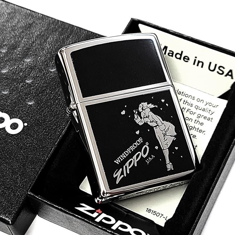 ZIPPO（ジッポー） ウインディハート ブラック×シルバー ジッポ