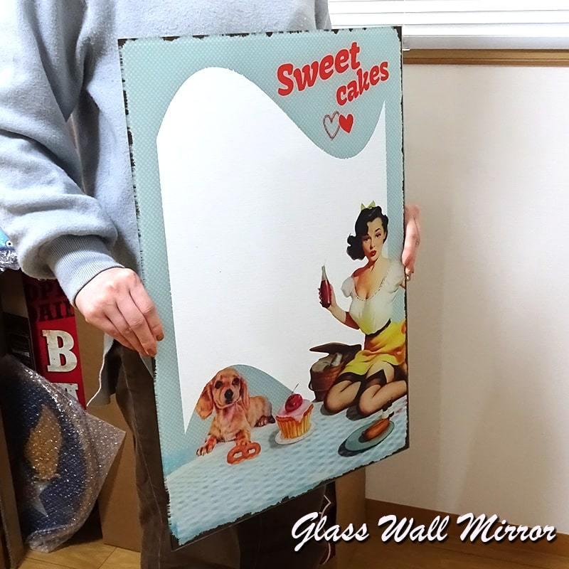 壁掛けミラー/レトロ レトロ 壁掛け鏡 ミラー クローバー お洒落 インテリア M n1191