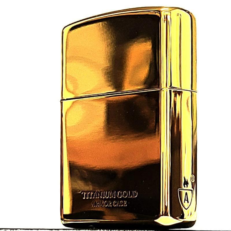 ZIPPO（ジッポー） ライター アーマー ロゴ ゴールド チタン加工 金