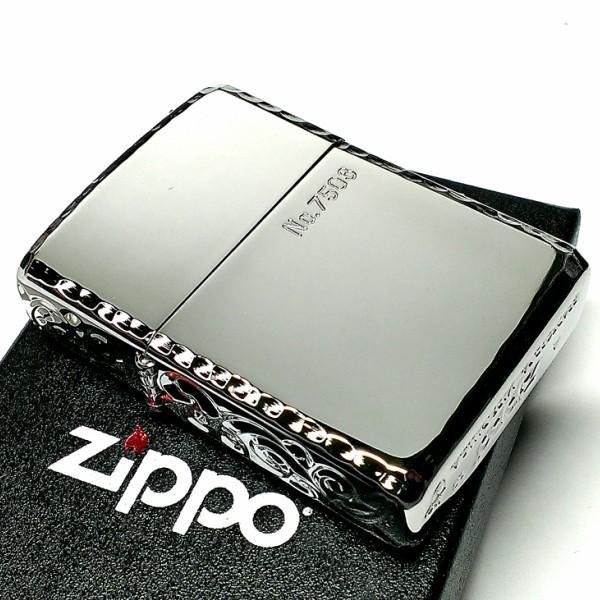 ZIPPO アーマー 限定 ジッポ ライター ３面彫刻 アラベスク  鏡面プラチナ シルバー シリアルNo刻印 コーナーリューター 重厚 プレゼント｜hayamipro｜06