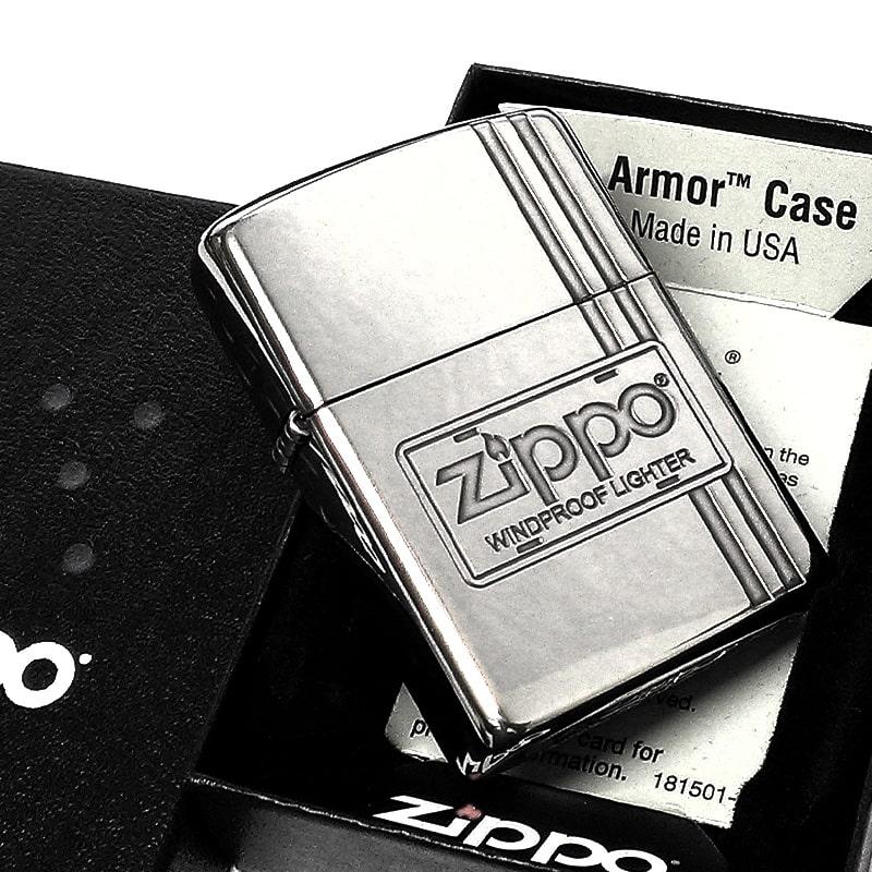 ZIPPO（ジッポー） アーマー ジッポ ライター プレート柄 縦ライン 