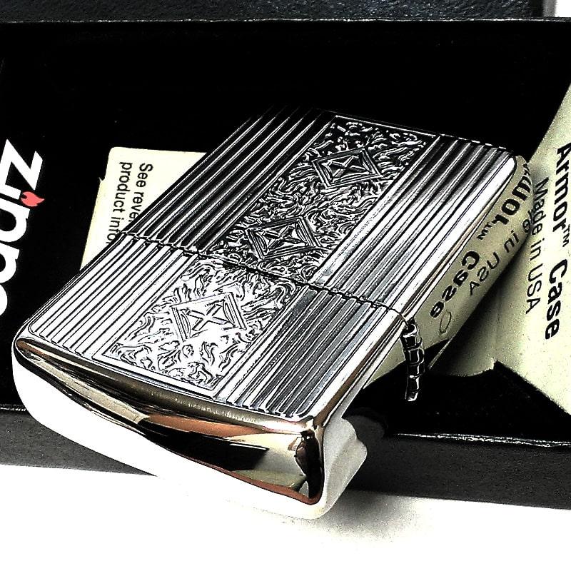 両面クロス アラベスク 立体メタルZippo 特注モデル 全面加工
