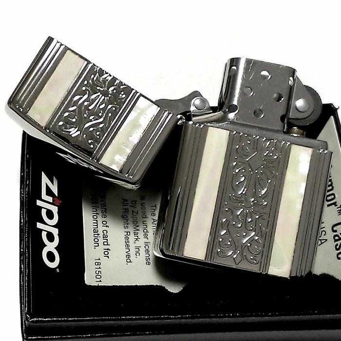 ギフト And Zippo 貝貼り アーマーケース ジッポー ジッポ ホワイトニッケル Polycarbonate ポリカーボネート Shell シェル A