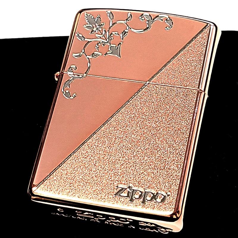 186000 現状品 ZIPPO ジッポー オイルライター アラベスク ピンク アーマー 両面加工 [250617HM150020] ZIPPO（ジッポー） ライター ピンクゴールド アーマー両面アラベスク