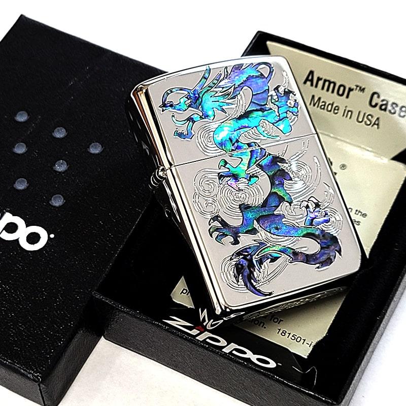 ZIPPO アーマー シェルドラゴン ジッポ ライター シルバー 天然 ZIPPO アーマー シェルドラゴン ジッポ ライター シルバー 天然