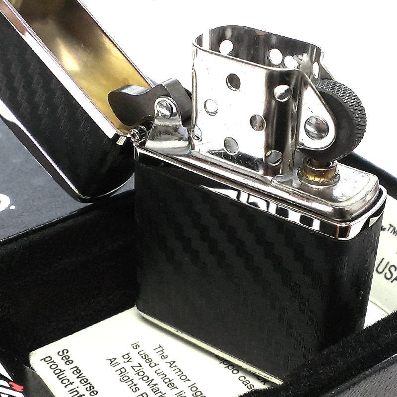 ZIPPO ライター アーマー カーボン ジッポ かっこいい 4面連続加工 