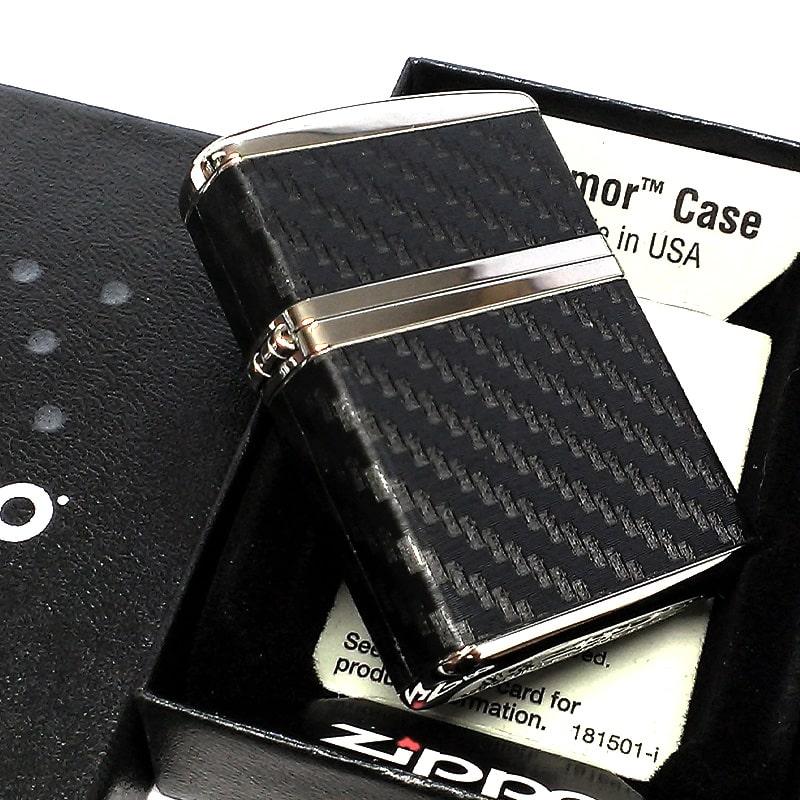 ZIPPO ライター アーマー カーボン ジッポ かっこいい 4面連続加工