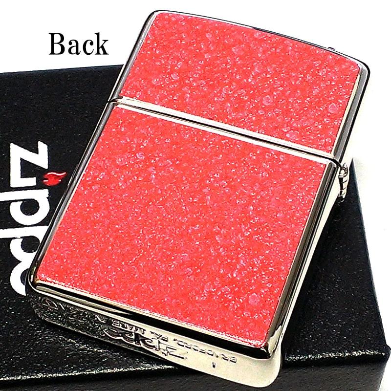 ライター アーマー Zippo Logo ジッポ ロゴデザイン レッド ダブルフルカラー おしゃれ シルバー 両面加工 赤 【れる】