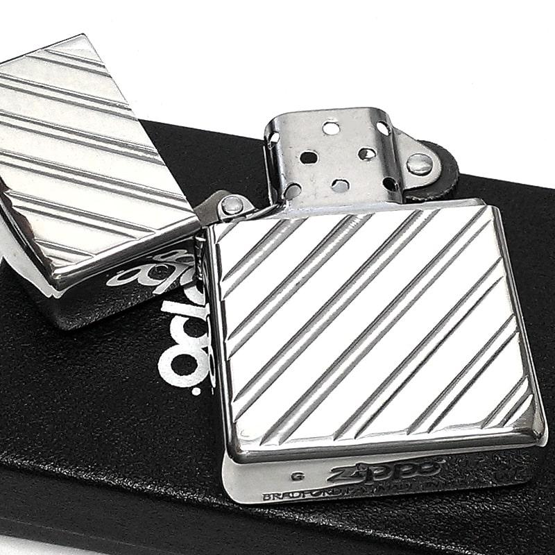 170590 現状品 ZIPPO ジッポ オイルライター 両面ストライプ アーマー [1000021835345] ZIPPO（ジッポー） アーマー 両面ストライプ ジッポ ライター シルバー