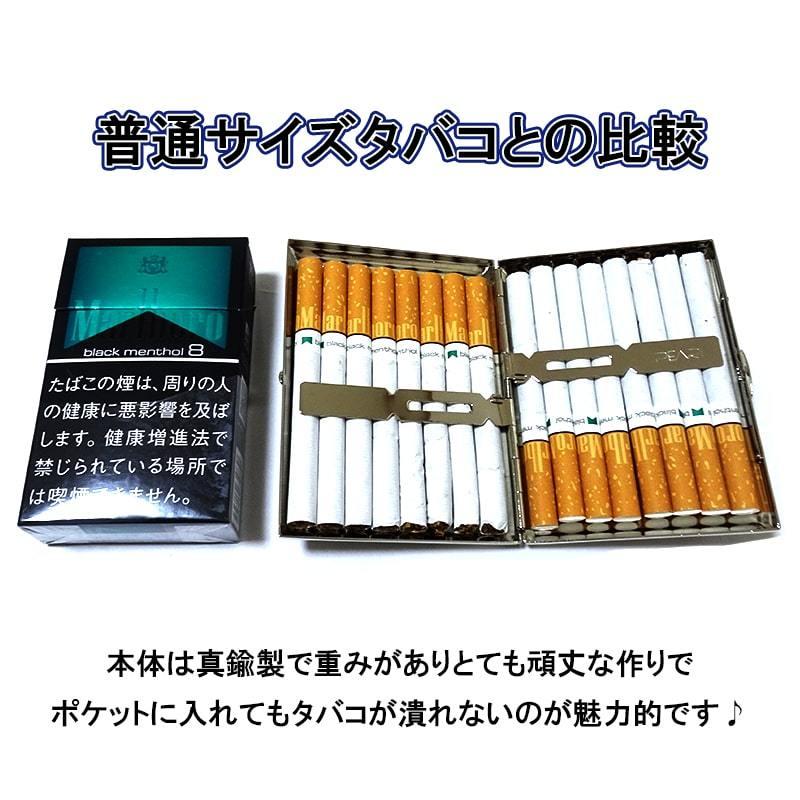 シガレットケース 16本収納 ブラックサテン シルバーサテン 真鍮製 タバコケース たばこケース メンズ 潰れない 頑丈 ハードケース 坪田パール社製｜hayamipro｜05