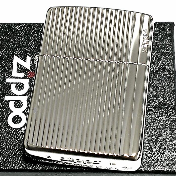ZIPPO アーマー ジッポ ライター ストライプデザイン プラチナ