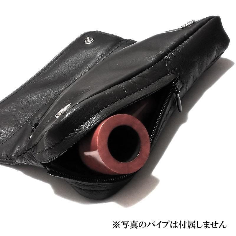 ローランド（Roland） パイプポーチ レザー 1本用 ブラック 牛革 喫煙