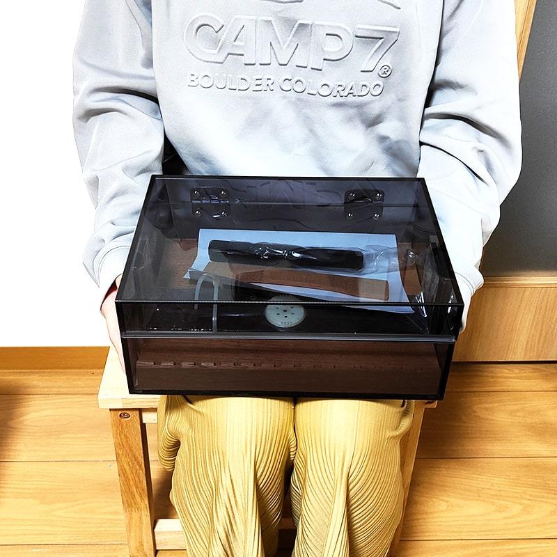 ヒュミドール アクリル製 加湿器 湿度計 セット シガーボックス クリア