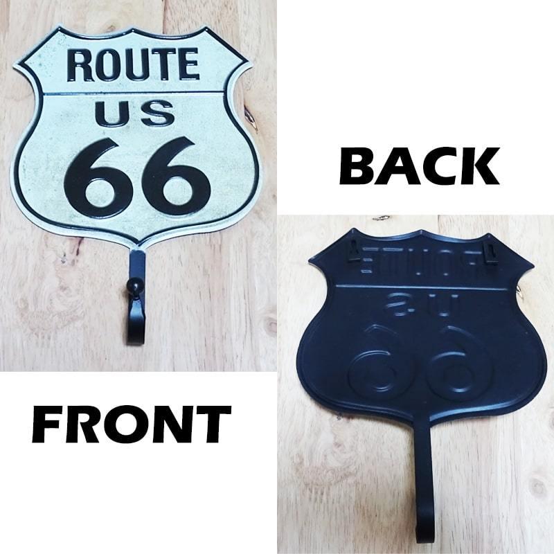 看板 ルート66 アイアンフック ROUTE66 ブラック ホワイト 