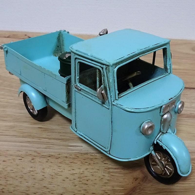 ブリキ 車 かわいい ビンテージカー おもちゃ オブジェ 3 Wheel MZT BL
