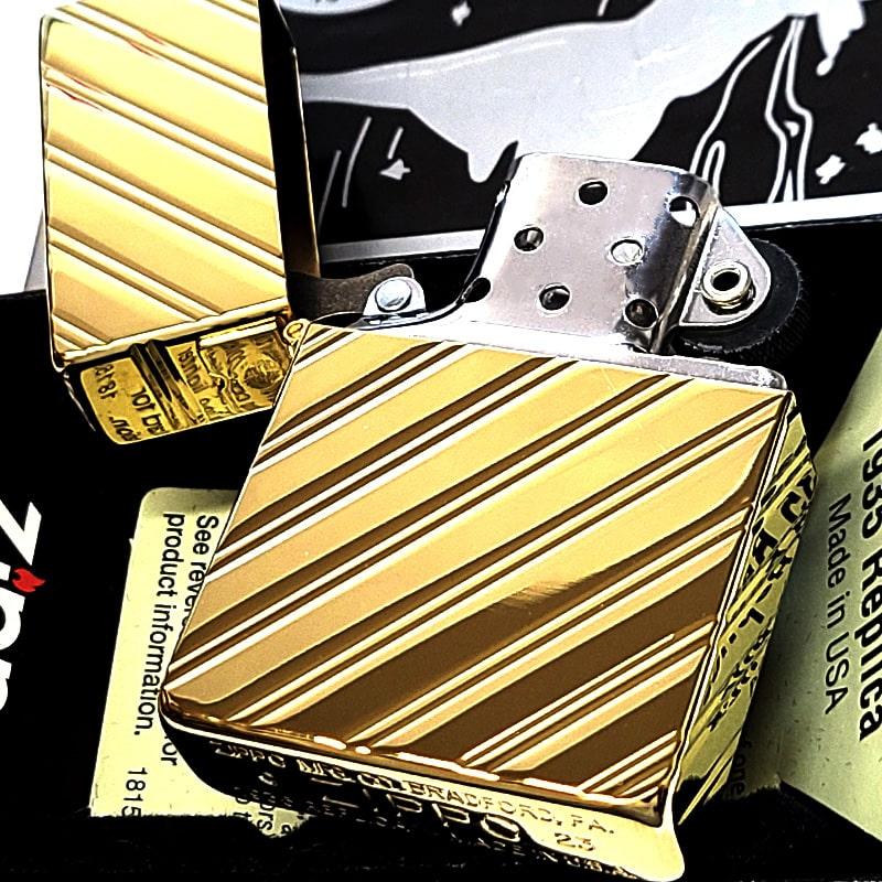 レプリカ ZIPPO ライター 1935 復刻レプリカ ジッポー K24 純金メッキ