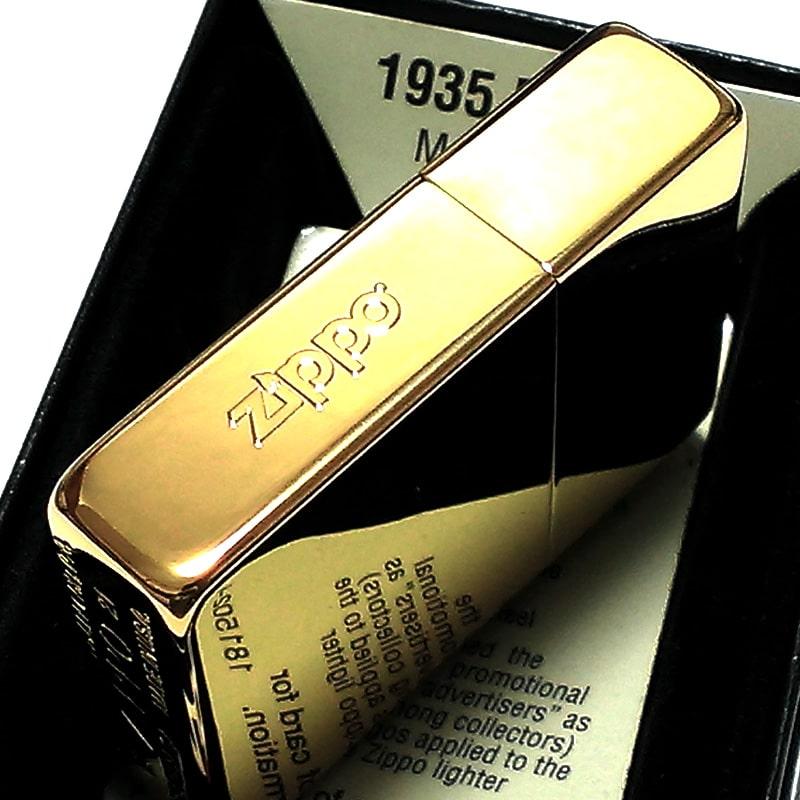 レプリカ ZIPPO ライター 1935 復刻レプリカ ゴールド 金鍍金 鏡面 金