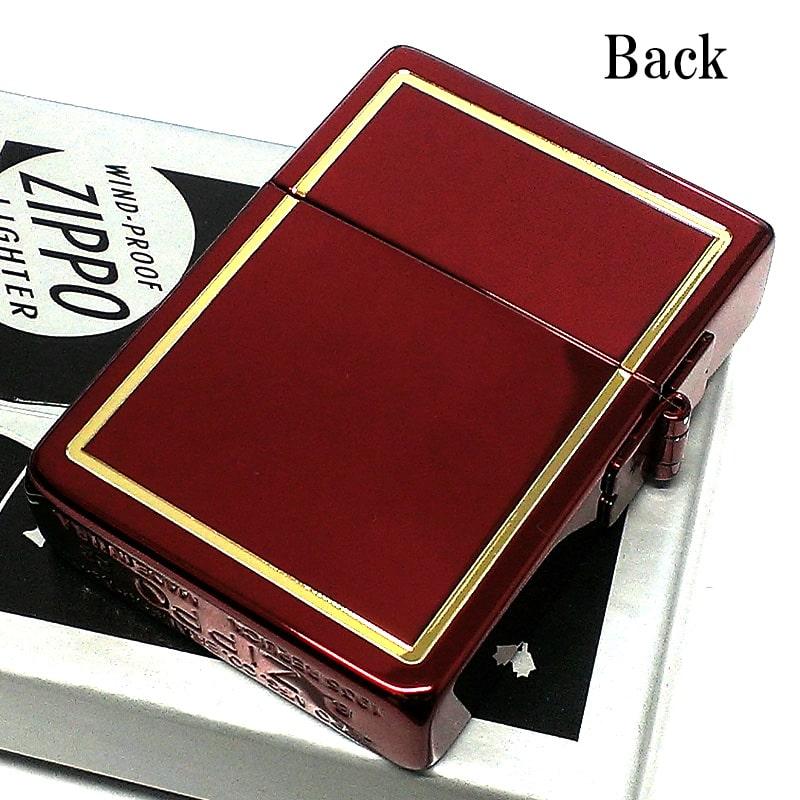 レプリカ ZIPPO ライター 1935 復刻 ゴールドフレーム ワインレッド