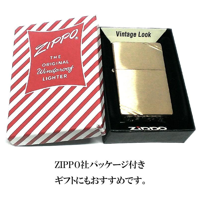 ZIPPO ライター 1937レプリカ フラットトップ ゴールド ダイアゴナルライン ブラスサテーナ ジッポ シンプル かっこいい 金タンク｜hayamipro｜06