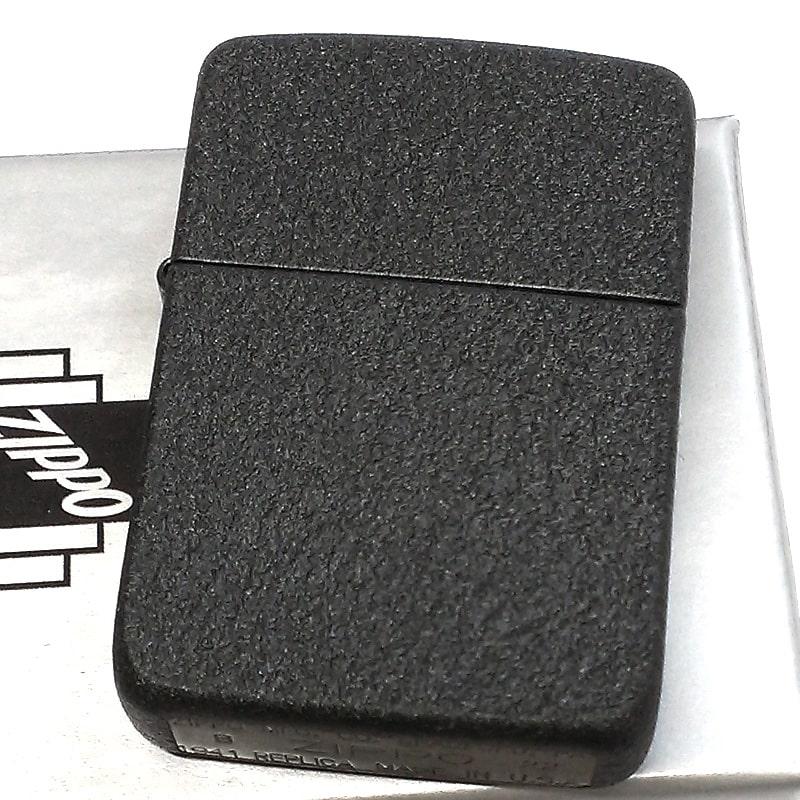 ZIPPO ライター 1941 レプリカ ブラッククラックル ジッポ 復刻 黒 丸角 シンプル メンズ プレゼント ギフト 1941BlackCrackleZippoタバコケース喫煙具のハ