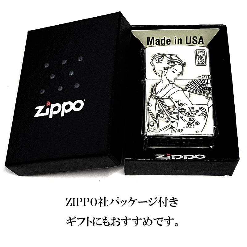 ZIPPO（ジッポー） ライター 和柄 舞妓 ジッポ アンティークシルバー