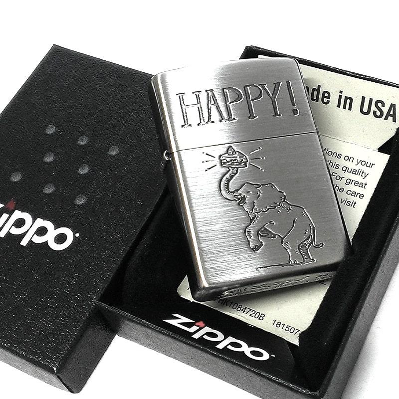 ZIPPO（ジッポー） ライター アニマル ゾウ ジッポ かわいい HAPPY