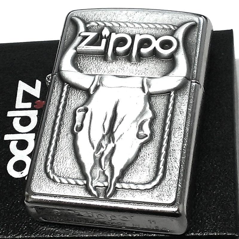 ZIPPO（ジッポー） かっこいい ブルスカル 雄牛 メタル ロゴ ジッポ 
