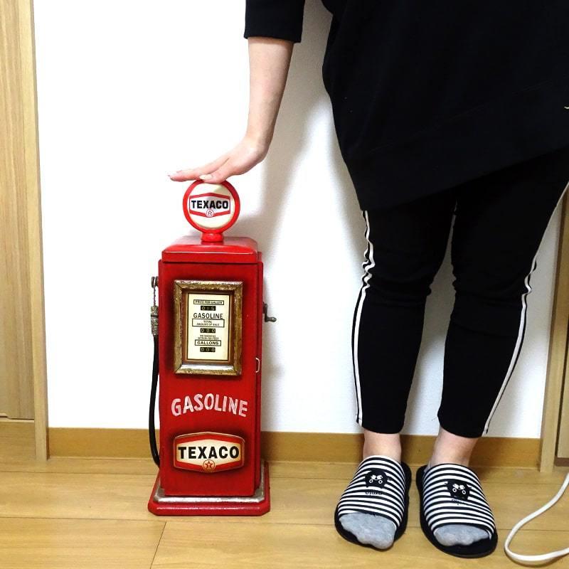 値下げ⤵︎⤵︎男前インテリア　ガスポンプ型キャビネット　GAS PUMPラック テキサコ ガスポンプ型キャビネット CDタワー □ アメリカン雑貨