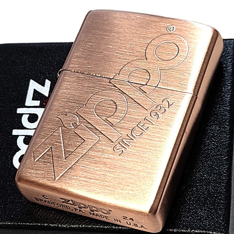 ZIPPO（ジッポー） ライター アンティークカッパー ロゴデザイン 銅古 