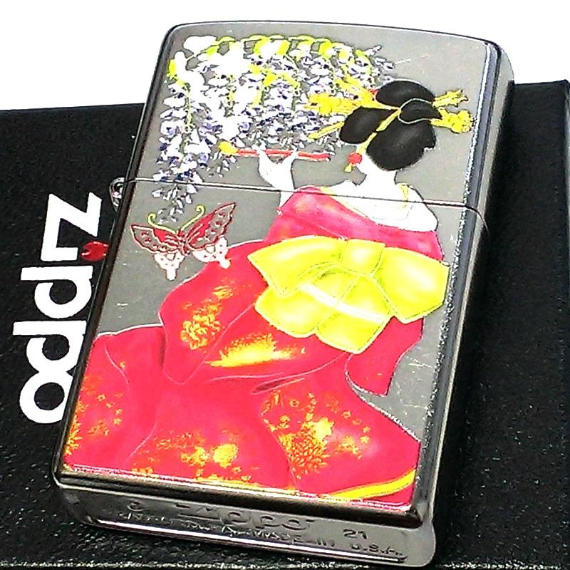 漆塗りライター 着物女性デザイン ZIPPO